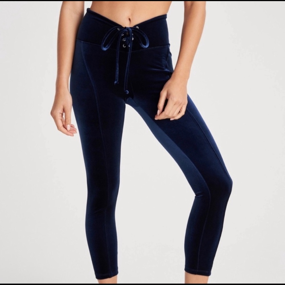 Year Of Ours x Bandier Navy Velvet Football Pants